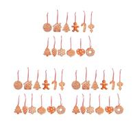 36 Pièces Décoration de Noël en Bois Motif Cerf à Suspendre, Style | Grain Visible, Surface Soyeuse sans Bords Rugueux, Finition Lisse, Cordons Robustes, Installation Simple pour Chambre