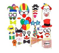 36 Pièces Décorations De Fête De Cirque, Accessoires De Photomaton De Fête De Carnaval, Accessoires De Décoration De Photographie Amusante, Carton sur Le Thème du Cirque DIY pour Les Fêtes