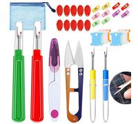36 Pièces Découseurs Kit, Coupe-fil Grand et Petit, Seam Ripper Professionnel avec Ciseaux, Enfile-Aiguilles, Plastique Bobines de Fil, Pinces à Coudre, Découd Vite pour Couture Travaux Manuels