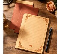 36 pièces Ensemble d'enveloppes et de papier à lettres vintage, enveloppes en papier kraft avec papier doublure élégant, convient pour écrire des lettres, des invitations, des poèmes, fournitures de b