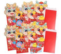 36 Pièces Enveloppe Rouge Délicate Année du Dragon, Papier | Format Portable, Ouverture Facile, Lot Festif pour Étrennes, Usage Saisonnier, Style Créatif, Léger