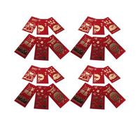 36 Pièces Enveloppes Rouges du Nouvel An 2027 en Papier, Dorure | Motif Mouton Traditionnel, Pli, Éclat Doré, pour Présents en Espèces et Décor Festif