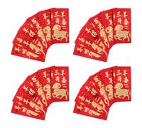 36 Pièces Enveloppes Rouges du Zodiaque Chèvre 2027, Papier | Feuillage Doré, Motif Mouton Cartoon, Structure Robuste, pour Fêtes et Mariages, Style Nouvel An Chinois