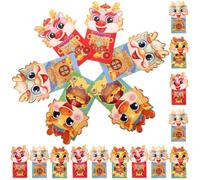 36 Pièces Enveloppes Rouges en Papier, Motif Charmant | Pièces et Étrennes, Finition Épaisse, Rouge, Usage Festif du Nouvel An et Autres Occasions