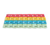 36 pièces gommes à pétrir 4 couleurs gommes d'art de moulage réutilisables douces pour dessiner des artistes d'esquisse étudiants bleu rose jaune vert 3.8x3.5x1 cm