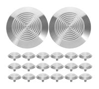 36 Pièces Goujon de Guidage Tactile Rond en Acier Inoxydable | Marquage D’accessibilité au Sol, Pose Simple sur Joints de Carrelage et Sol Plat, Argenté