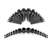 36 pièces Kit d'étirement des oreilles cônes et bouchons en acrylique + tunnels en silicone - ensemble d'extension de jauges d'oreille bijoux de piercing teiliges Ohrstreckset