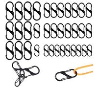 36 Pièces S Forme Mousqueton Clips,Clips Porte-clés à Double Ressort 8 Forme Mousqueton Clip de Verrouillage pour Maison Randonnée en Plein Pêche Camping Voyages