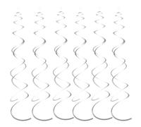 36 Pièces Suspendu Tourbillon Décorations de Fête en Plastique Argent Serpentins Tourbillon Spirale Décoration de Plafond Anniversaire Serpentins Mariage Décoration de Noël (Argent)
