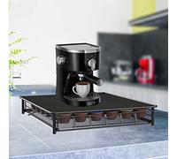 36 porte-capsules de café, tiroir de rangement en métal pour capsules, support de machine à café et organisateur de dosettes de café, boîte de rangement pour cuisine, bureau domestique-noir