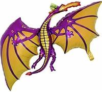 36 Pouces Purple Dragon en forme de feuille ballon - Air ou hélium