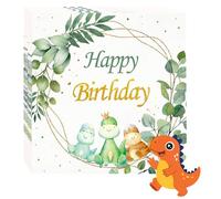 36 Serviettes d'anniversaire, serviettes 3 plis, décoration jungle eucalyptus, serviettes d'anniversaire, serviettes en papier Happy Birthday pour garçon, fille, fête d'anniversaire, décoration