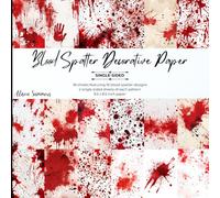 36 Sheets Blood Spatter-Themed Decorative Paper Pad for Scrapbooking: 18 Single-Sided Papers 8.5" x 8.5" for Journalling, Card Making, Decoupage & Other Crafts
