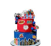 36 STK Superhero Araignées Décoration de Gâteau, Super-Héros Gateau Anniversaire Décoration de Fête pour Garçon et Fille