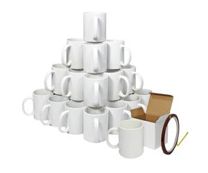 36 Tasses À Sublimation Vierges En Céramique Blanche Revêtement Polymère 325ml, AAA Boîtes-Cadeaux De Présentation Ruban Chauffant 22 M X 0,5 M Pour Thé, Café, Lave-Vaisselle Micro-Ondes