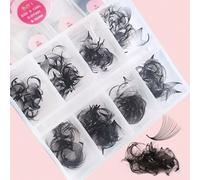 360-500 pièces Cils en éventail pré-éventés 10D 20D, extensions de cils en éventail densifiées de 0,07 d'épaisseur, éventails pré-formés bouclés, longueurs mixtes de 8 à 15 mm, éventails moelleux et d