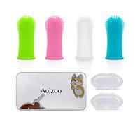 360° Brosses à Doigts pour Chien et Chat en Silicone Souple pour Animaux de compagnie Nettoyage de Dents Lot de 4 Multicolore