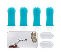 360° Brosses à Doigts pour Chien et Chat en Silicone Souple pour Animaux de compagnie Nettoyage de Dents Lot de 4