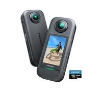 360 - Camera Sport à 360° avec Carte Mémoire 256Go, 5.7K 360 Vidéo, Capteurs 48MP 1/2", 72MP, SuperSmooth Ecran Tactile Noir