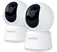 360°Coverage Pan Tilt Home Security Cameras 2pc, 1080p Full Hd Smart Baby Monitor Pet Camera With Phone App, Night Vision, Two-Way Audio, Motion Sound Detection, Works With Alexa