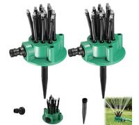 360° Coverage Precision Garden Irrigation Sprinkler with Adjustable Flexibles Nozzles,Multi-Directional Lawn Sprinkler with Spike Base,for Grass,Backyard,Patio & Summer Outdoor Play(2pcs)