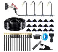360° Curved Garden Automatic Irrigation System, 32.8/49.21Ft Adjustable Nozzle Copper Watering Misting System for Garden Yard Lawn Greenhouse (15M/49ft)