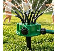 360 Degree Garden Sprinkler for Lawn, Multi Directional Rotating Lawn Sprinklers with 12 Adjustable Nozzles, Flower Shape Water Spray Head for Yard Grass Irrigation (1pcs)