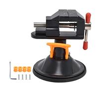 360 Degree Rotating Bench Vise Clamp | 0-2.5cm Adjustable Chuck & Suction Cup Base | Aluminum Alloy Workholding Tool for Jewelry Making/Model Building/Electronics Repair