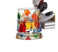 360 Degree Rotating Crystal Cup - Heavy Base spining Cocktail Glass, Premium Whiskey Wine Tumbler, Creative Motion Drinkware, Stylish Transparent Bar Accessory | For Men Couples Home Party Decor Gift