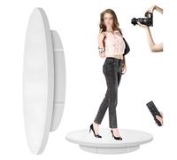 360 Degree Rotating Turntable Display Stand, Remote Control Speed Adjustment 22~60 Seconds Turn, for Photography Products and Shows(White)