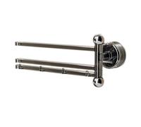 360 Degree Rotation Adhesive Wall Mounted Towel Holder Multiple Rod Bathroom Shelf with Easy Cleaning Surfaces Pet PC Space Saving Suction Cup Towel Shelf