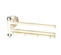 360 Degree Rotation Adhesive Wall Mounted Towel Holder Multiple Rod Bathroom Shelf with Easy Cleaning Surfaces Pet PC Space Saving Suction Cup Towel Shelf