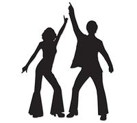 360 DEGREES 2 Décorations murales Silhouettes Disco 83 cm - Noir - Taille Unique