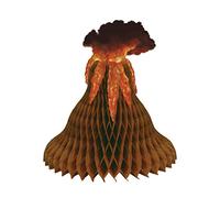 360 DEGREES Centre de Table en Papier alvéolé Volcan 38 cm - Orange - Taille Unique