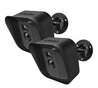 360 Degrés Support de Fixation Murale Ajustable et Peau de Protection en Silicone pour Blink XT Caméra de Sécurité Intérieure/Extérieure (Noir, 2 Ensembles)