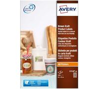 Zweckform Brown Kraft Product Lables - Adhésif permanent - marron naturel - 62 x 42 mm 360 étiquette(s) (20 feuille(s) x 18 étiquettes