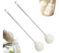 360° Flexible Silicone Bottle Brush with Long Handle,Multi-Purpose Soft Bristle Silicone Cup Brush,Deep Cleaning Brush for Narrow Neck Bottles,Water Bottles,Baby Bottles,Flasks (2pcs)