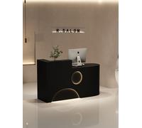 360 Home Furnishing Store Caissier Petit comptoir Comptoir d'accueil Réception Table de réception droite Noir 120*60cm