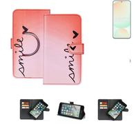 360° Housse pour Samsung Galaxy S24 FE smile rouge Wallet Case protection cuire