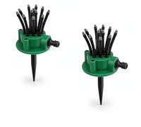360° Multi-Directional Lawn Sprinkler for Yard & Garden, Precision Garden Irrigation with 12 Flexible Spray Nozzles, Secure Ground Spike Design for Customizable Grass Coverage (2PCS)
