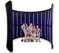 360 Photo Booth Background, 360 Degree Video Camera Booth - RGB LED Lights Vogu Booth, Enclosure FR-EE Customize Logo, for Wedding Parties Live Event