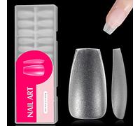 360 Pièces Acrylique Capsules Ongles,Capsule Americaine Ongle,Couverture Complète Résine Capsules,Capsules Dépoli,15 Tailles,Fake Ongles Art pour Salons de Manucure(Medium Cercueil)