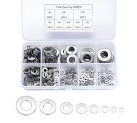 360 Pièces Rondelles Plates en Acier Inox, Rondelles d'étanchéité Métriques Rondes, Rondelles Plates M2 M2.5 M3 M5 M6 M8 M10 pour Décoration Maison, Vis de Réparation Construction Anneaux