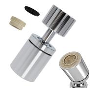 360° Pivotant Aérateurs de Robinet, Mousseur Robinet Chromé avec 2 Modes Jet, Compatible M22/M24, Embout Robinet Cuisine Anti-Éclaboussures, Économiseur d’Eau pour Cuisine et Salle de Bain