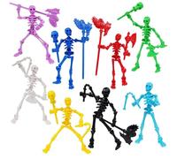 360° Poseable Skeleton Warrior Kit, 3D Printed Skeleton Action Figure, Halloween Human Torch Action Figure, Horror Tiny Fully Articulated Splicing Movable for Desktop Decorations(8PCS)