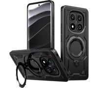 360°Rolatif Magnetic Stand Case For Redmi Note 14 Pro 5g/Xiaomi Poco X7 5g [Cd Ring Stable Stand For Mag-Safe] [No.1 Power Magnetic & Shockproof Military Protection],Black