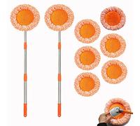 360 Rotatable Adjustable Cleaning Mop, 2022 New Extendable Wall Cleaning Mop (2 Cleaning Mops+6 mop heads)