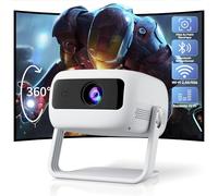 [360°Rotatif] VISULAPEX S3Lite Vidéoprojecteur, 15000Lux 1080P Full HD Supportée Retroprojecteur WiFi 50% Zoom, Projecteur Video Orientable Compatible avec iOS Android HDMI USB PS5