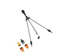 360 Rotating Garden Sprinkler on Adjustable Tripod Base 1Inch Hose Adapter Fit for Patios Greenhouses Flowerbed Watering Patios Sprinklers with Stand