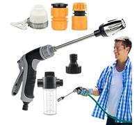 360° Rotating High-Pressure Washer - Portable Water Nozzle for Garden Hose | Multi-Spray Pattern Cleaner for Car Patio | Powerful Cleaning Tool, Universal Fit (Order As Pictured)